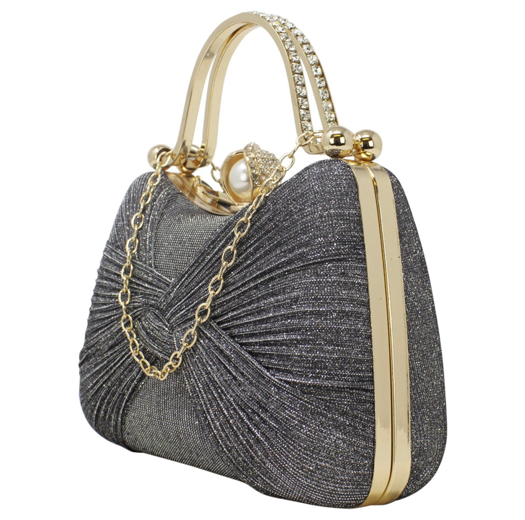 Bow Diamante Clutch Bag