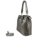 Bow Pleated Grab Bag with Shoulder Strap