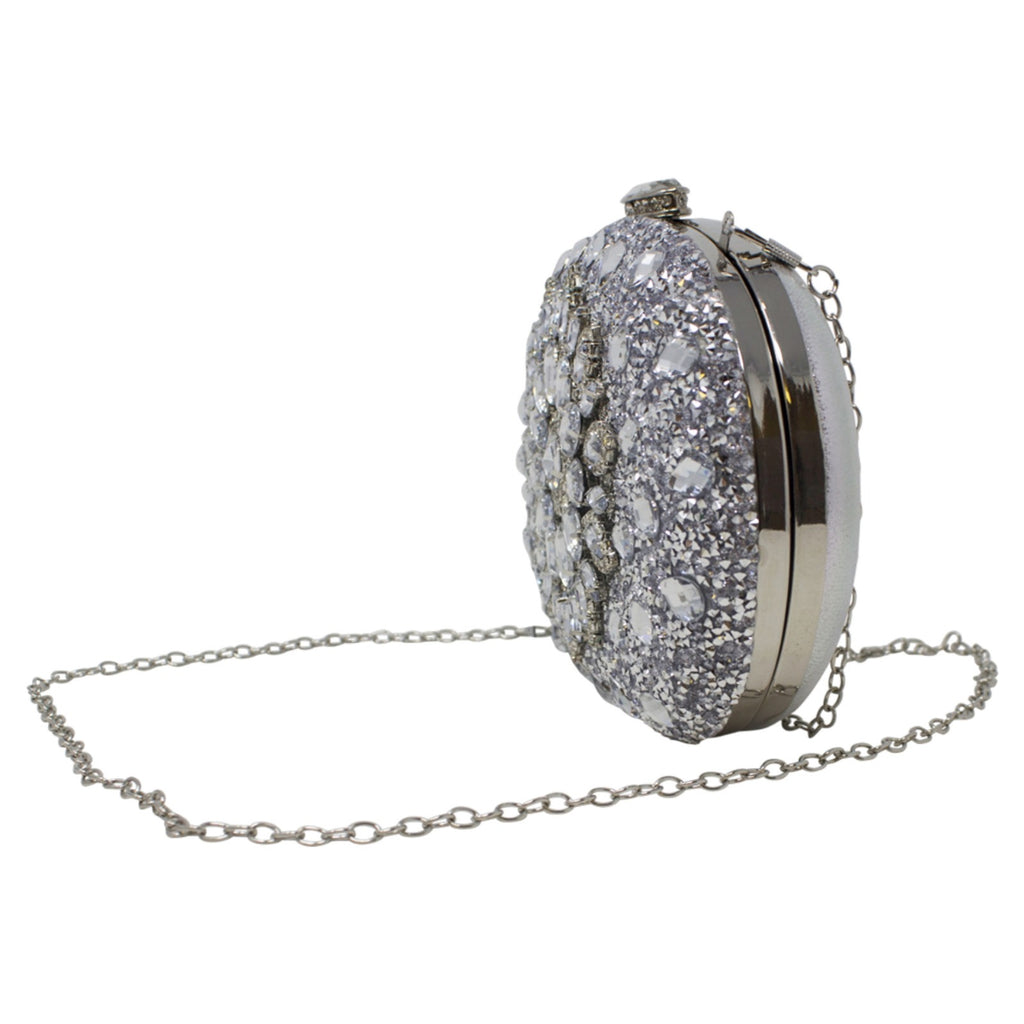 Full Diamante Clutch Bag silver