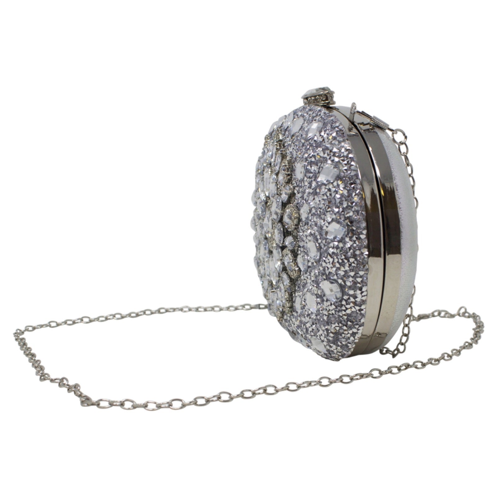 Full Diamante Clutch Bag silver