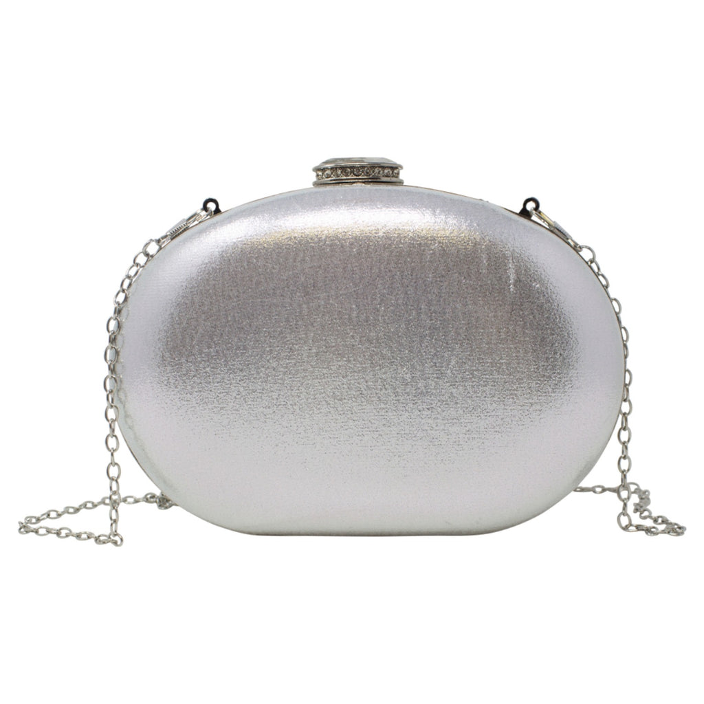 Full Diamante Clutch Bag silver