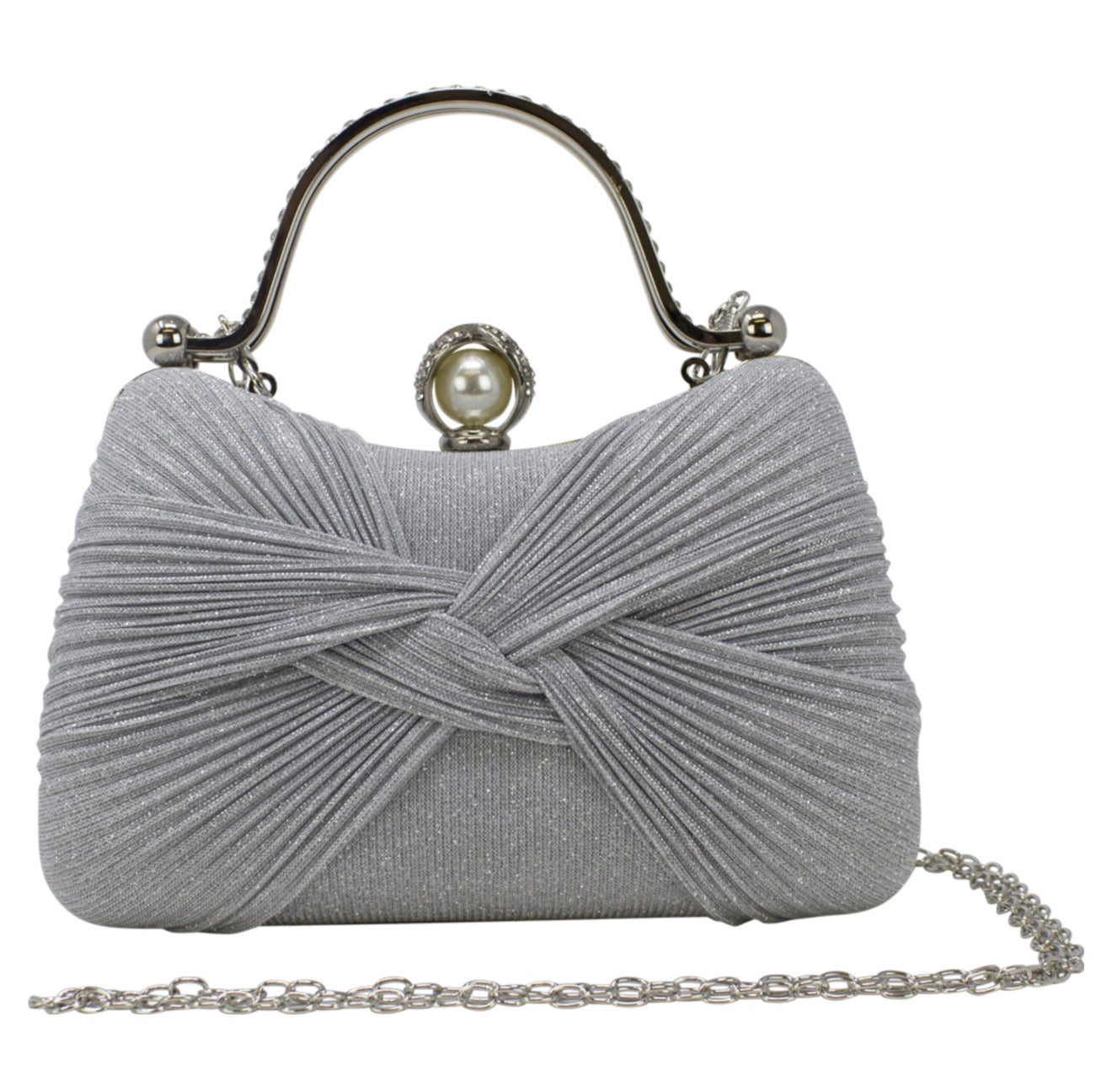 Bow Diamante Clutch Bag