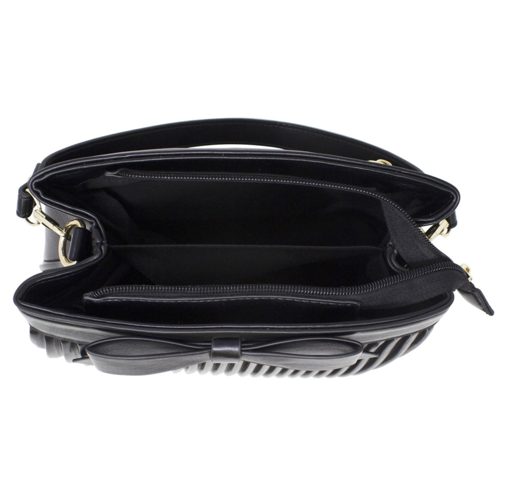 Bow Pleated Grab Bag with Shoulder Strap