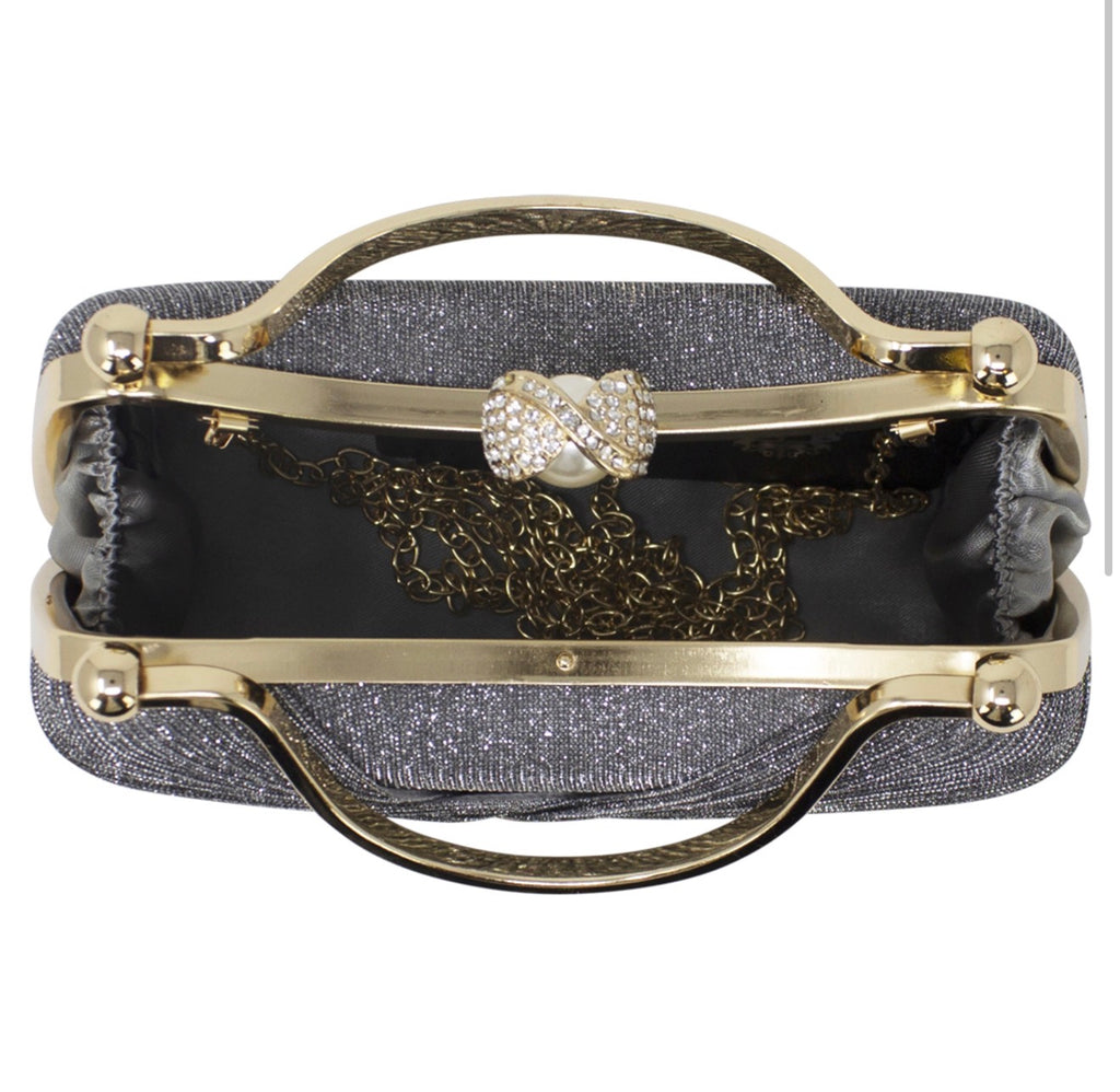 Bow Diamante Clutch Bag
