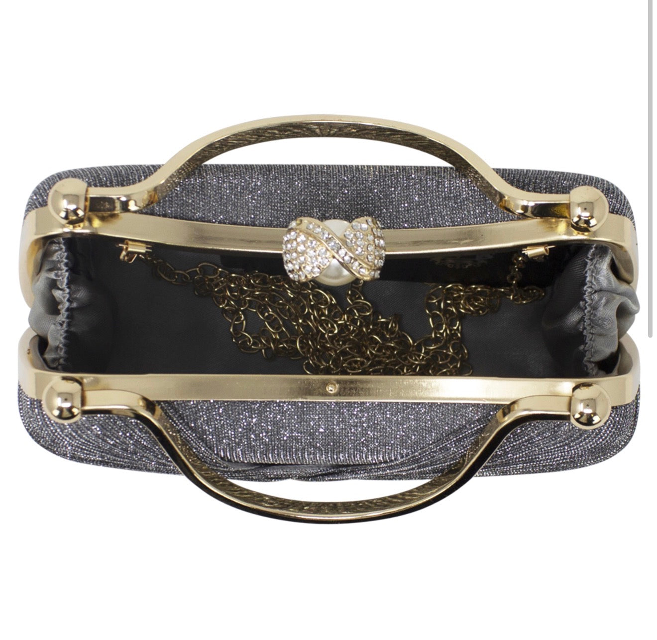 Bow Diamante Clutch Bag