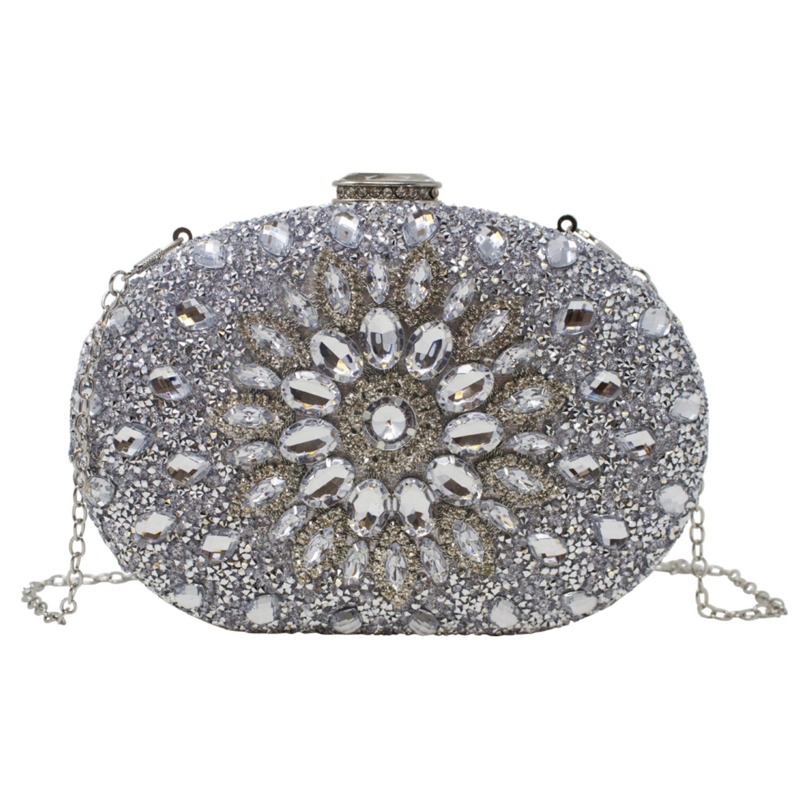 Full Diamante Clutch Bag silver