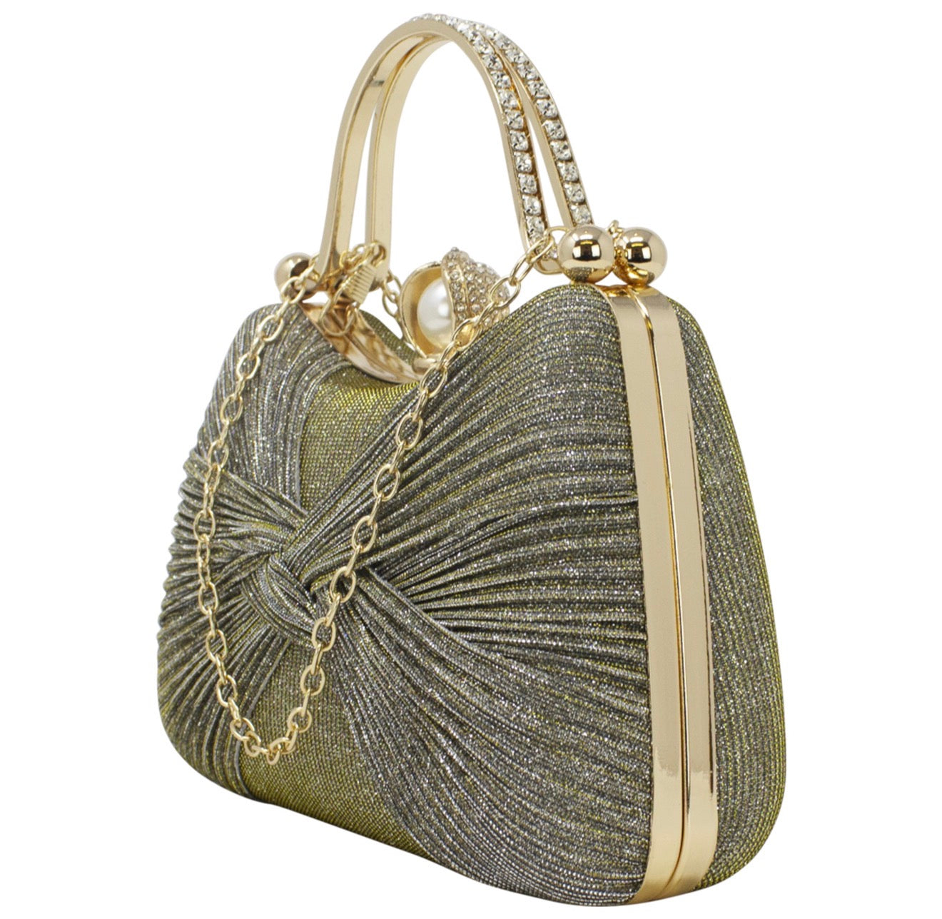 Bow Diamante Clutch Bag