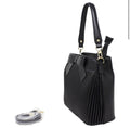 Bow Pleated Grab Bag with Shoulder Strap