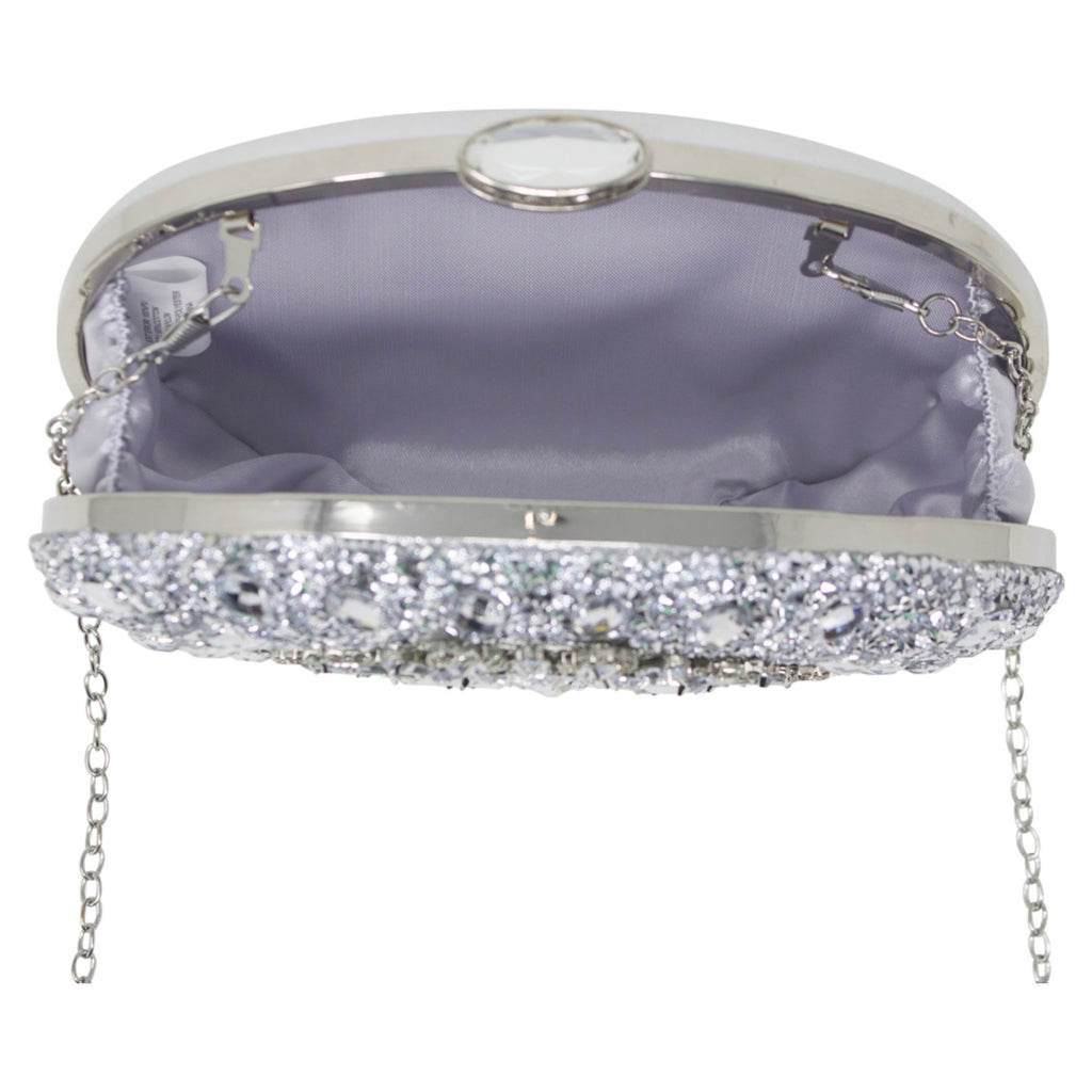 Full Diamante Clutch Bag silver