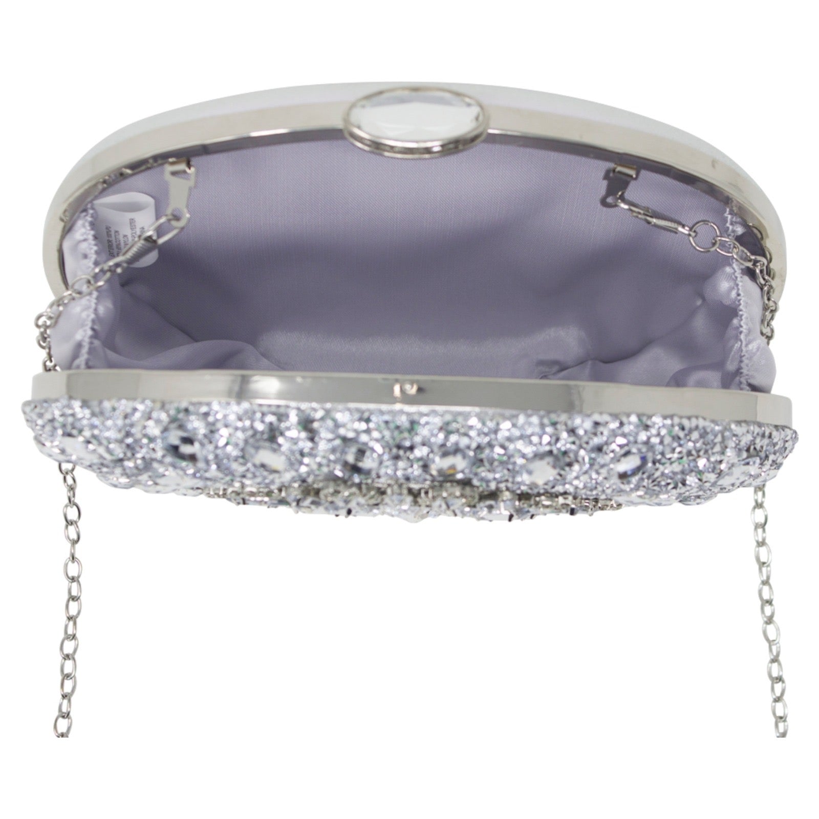 Full Diamante Clutch Bag silver