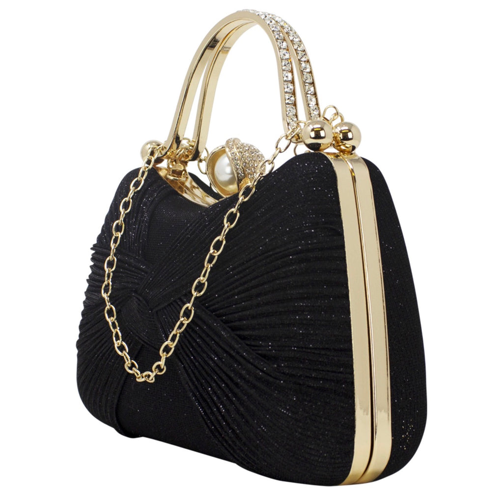 Bow Diamante Clutch Bag