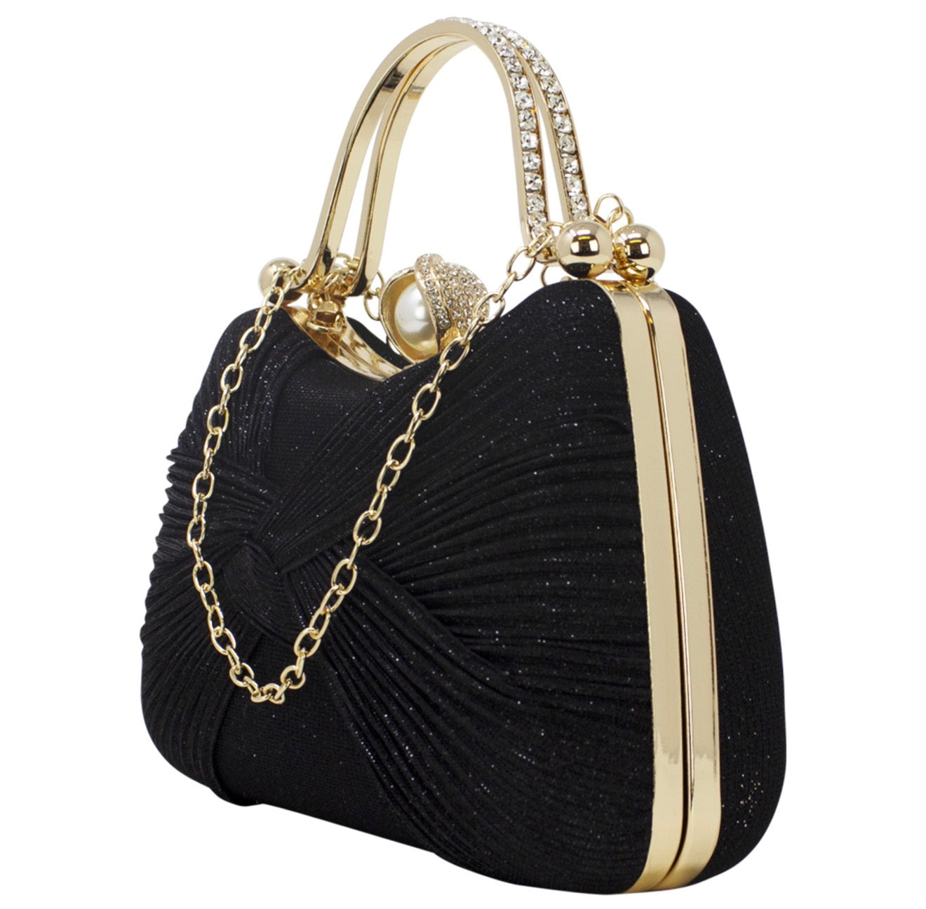 Bow Diamante Clutch Bag