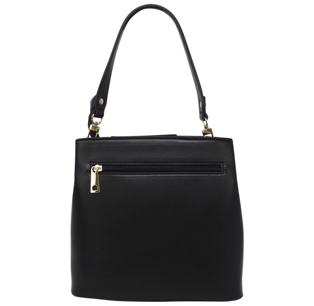Bow Pleated Grab Bag with Shoulder Strap